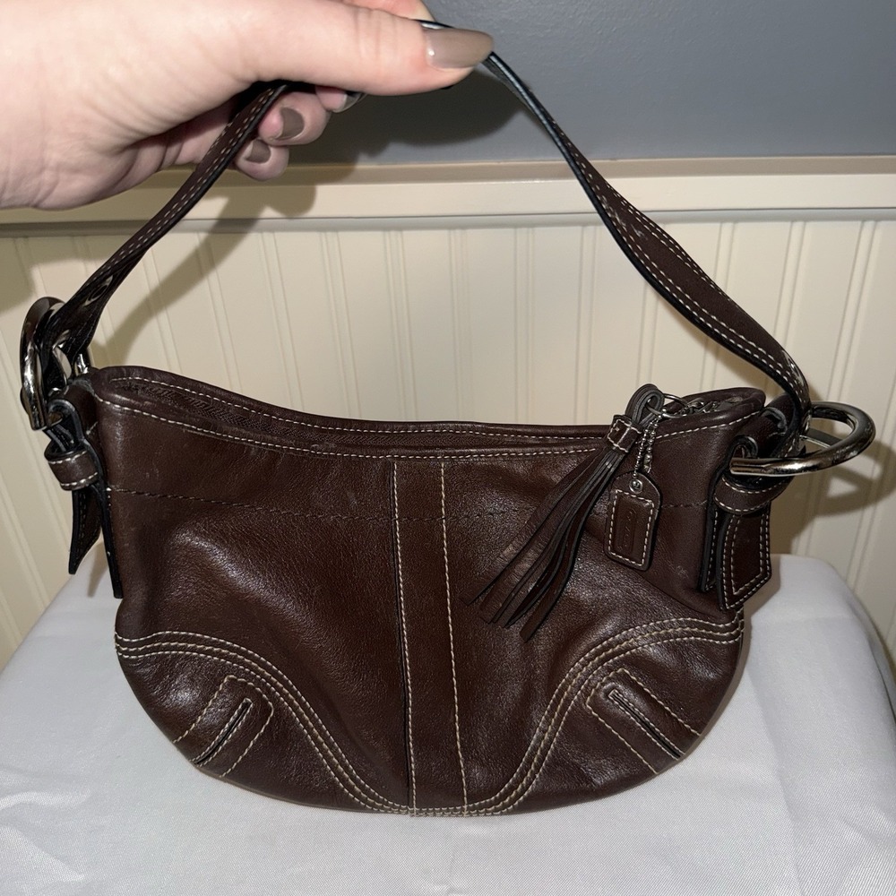 Vintage Coach Soho Small Hobo Y2K Crescent Shoulder Bag Purse Chocolate Brown